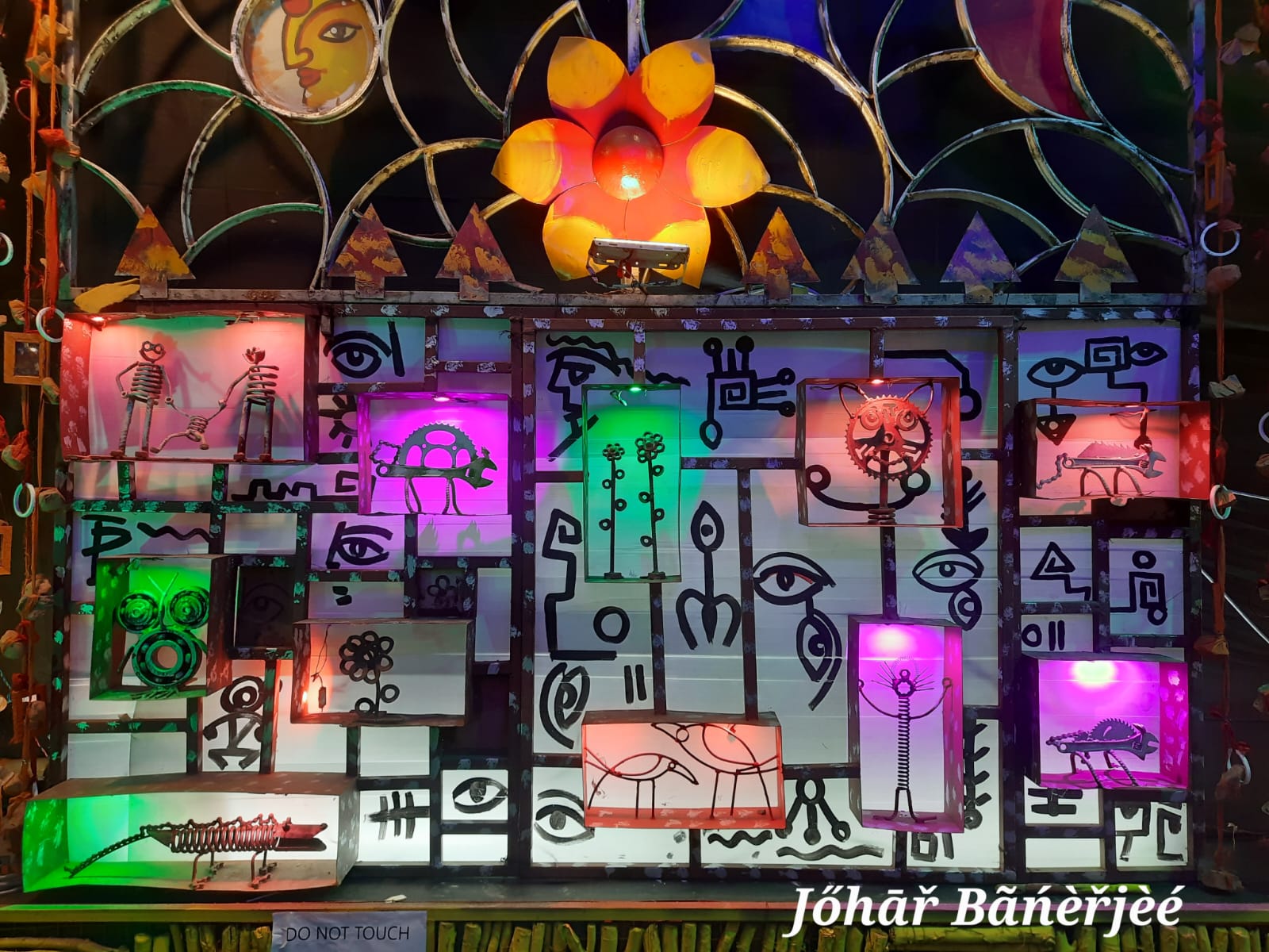 'Pandal A' decorations with scrap metal